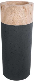 Κασπώ Δαπέδου Bellano 20748 Φ36x90cm Black-Brown GloboStar Τσιμέντο