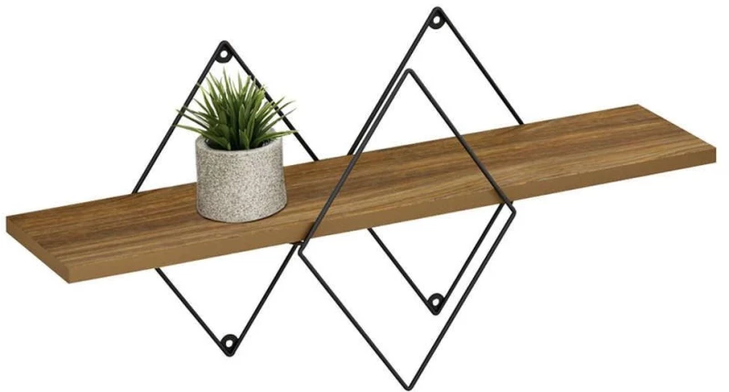 Ράφι Επιτοίχιο Chantria HM8934.11 60x14x36cm Oak-Black Ξύλο
