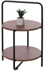 Τραπέζι Βοηθητικό Sylo HM9618.02 Φ44x66cm Wallnut-Black Mdf,Μέταλλο