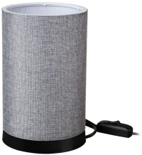 Φωτιστικό Επιτραπέζιο 14-0312 Tl-07/H-04 1/E27 Φ14x23,5cm Κυλινδρικό Αμπαζούρ Grey-Black Heronia Μέταλλο,Ύφασμα
