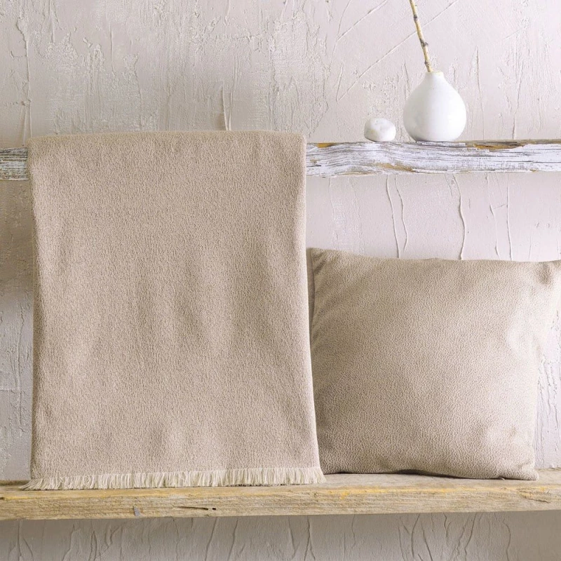Ριχτάρι Tusca Beige Ρυθμός Πολυθρόνα 160x180cm Βαμβάκι-Πολυέστερ