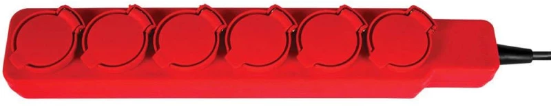 Πολύπριζο Στεγανό 6 Θέσεων VK/10056 Καλώδιο 1,5m Red VKLed