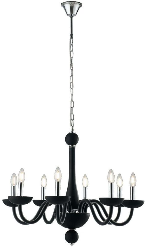 Φωτιστικό Οροφής Alfiere I-ALFIERE/8 NERO 8xE14 Φ74cm 178cm Black Luce Ambiente Design Γυαλί