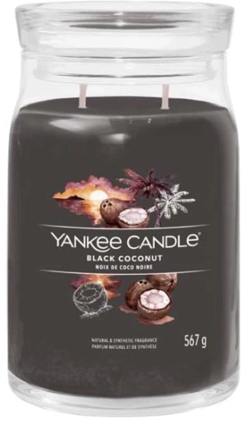 Αρωματικό Κερί Black Coconut Large 1701371E 9,3x15,7cm Black Yankee Candle Κερί,Γυαλί