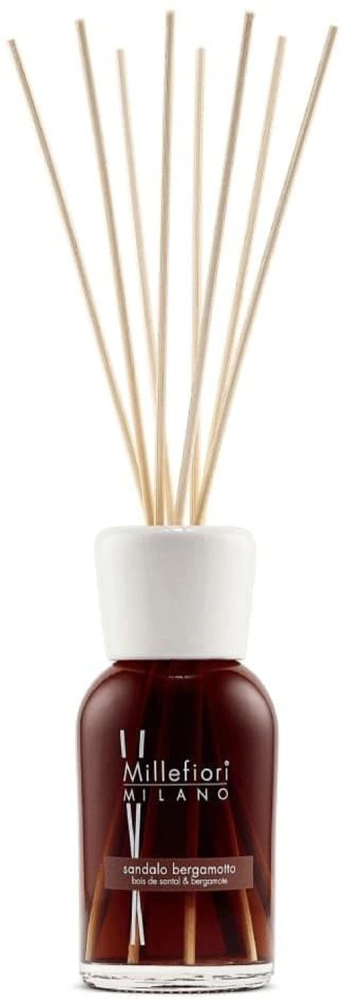 Αρωματικό Χώρου Με Στικς Σανδαλόξυλο & Περγαμόντο Milano 7DDSB 250ml Brown Millefiori