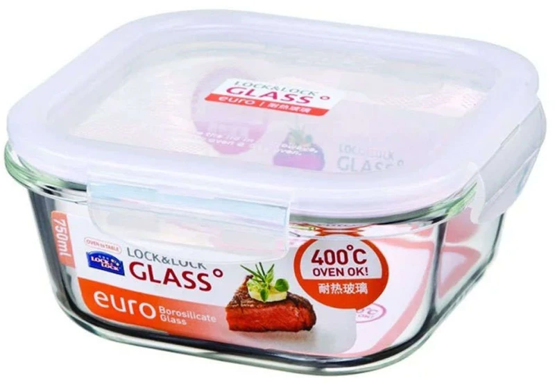 Δοχείο Φαγητού LLG224 15,5x15,5x6,9cm 750ml Clear Lock & Lock Γυαλί