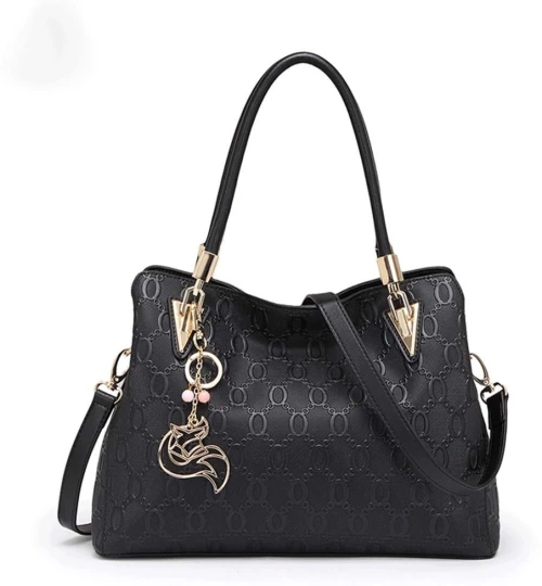 Τσάντα Δερμάτινη Γυναικεία Shopper 962061Fμαύρο 32,5x12x23,5cm Black Foxer