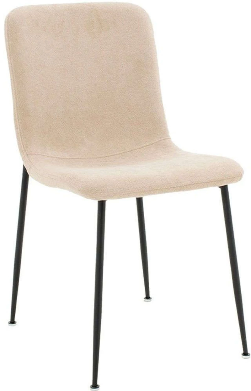 Καρέκλα Gratify Μπουκλέ 093-000015 44x58x81cm Ecru-Black Μέταλλο,Ύφασμα