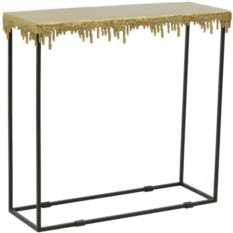 Κονσόλα Bulco 287-000018 80,5x28x72cm Gold-Black Μέταλλο