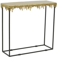 Κονσόλα Bulco 287-000018 80,5x28x72cm Gold-Black Μέταλλο