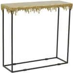 Κονσόλα Bulco 287-000018 80,5x28x72cm Gold-Black Μέταλλο