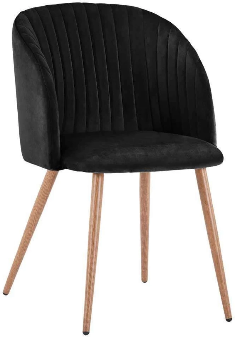 Πολυθρόνα Leah HM8543.04 53x57x81cm Black Σετ 2τμχ Βελούδο, Μέταλλο