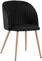 Πολυθρόνα Leah HM8543.04 53x57x81cm Black Σετ 2τμχ Βελούδο, Μέταλλο