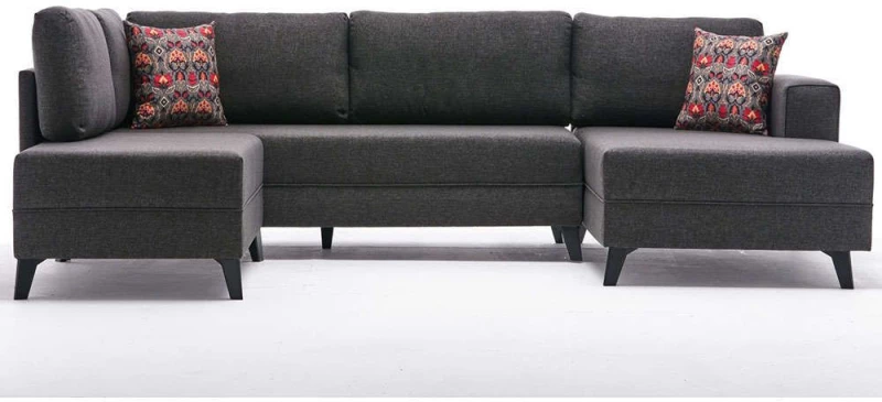 Καναπές - Κρεβάτι Γωνιακός Efsun 825BLC2528 300x202x78cm Anthracite