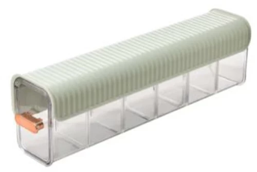 Επιτοίχιο Διαφανές Κουτί Aποθήκευσης 6 θέσεων Οργάνωσης Μπάνιου Κουζίνας σε Ανοιχτό Πράσινο Χρώμα