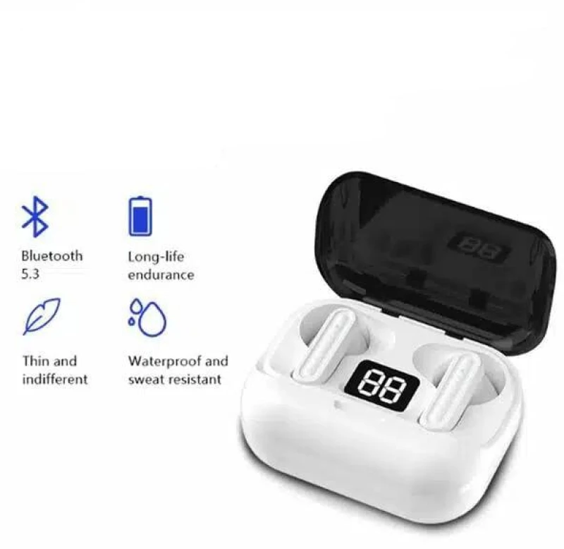 Ασύρματα Αδιάβροχα Ακουστικά Αφής in Εar Bluetooth Handsfree TWS 2000mAh με Θήκη Φόρτισης Λευκά