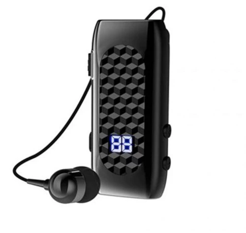 Ασύρματο Ακουστικό Bluetooth Handsfree  – Ανασυρόμενο Ακουστικό Πέτου Μαύρο K-56