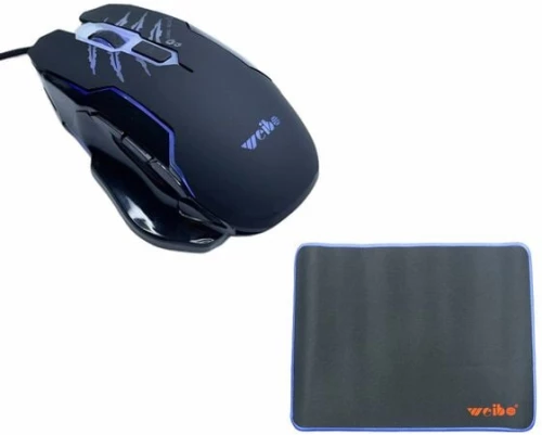 Ενσύρματο Gaming Ποντίκι με RGB Φωτισμό 2.4Ghz, Οπτικό Αισθητήρα και Mousepad για Δεξιόχειρες Weibo Μαύρο