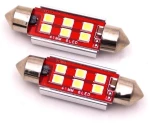 LED Σωληνωτός Αυτοκινήτου 41mm CAN BUS με 6 philips smd 6000Κ Σετ 2τμχ