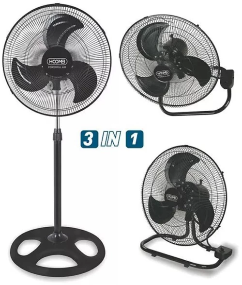 Ανεμιστήρας Ορθοστάτης 3 σε 1 75W Διαμέτρου 45cm Hoomei - Μαύρο