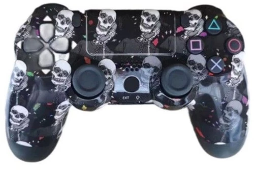 Ασύρματο Χειριστήριο Gamepad PS4   Doubleshock - Συμβατό με PS TV PS Now Wireless Controller Μαύρο Νεκροκεφαλές
