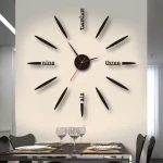 Ρολόι Τοίχου Αυτοκόλλητο 3D DIY 60-120cm ZH01210 Ασημί