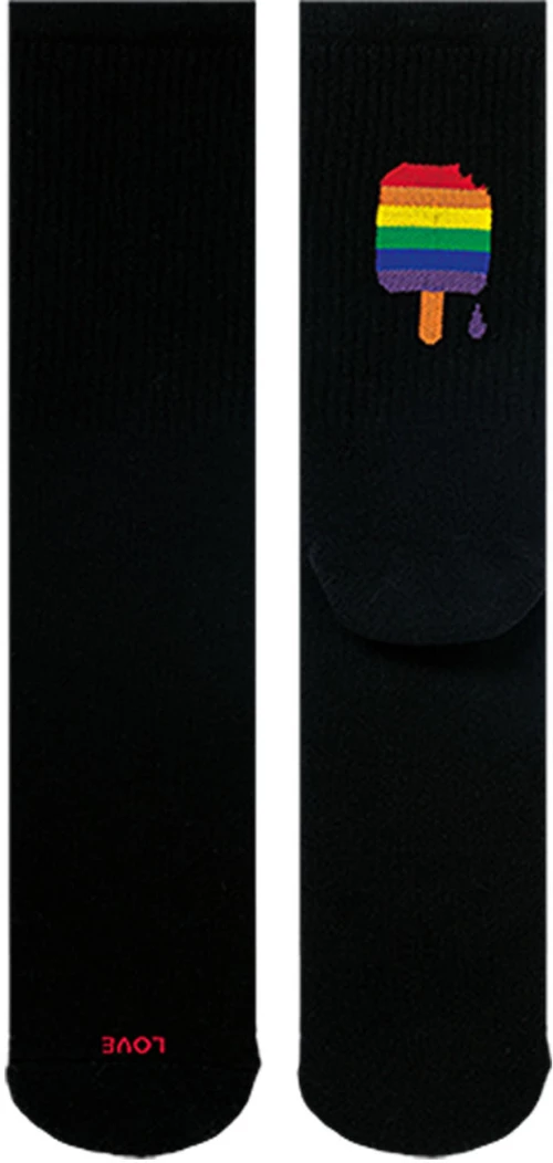Κάλτσες Παγωτό Pride Αθλητικές Μαύρο - 36/40 - Love Your Socks