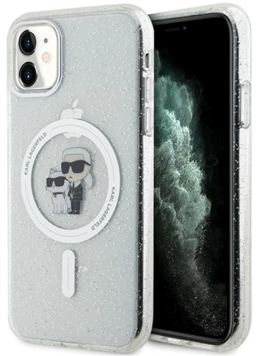 Karl Lagerfeld Karl & Choupette Glitter MagSafe - iPhone 11 Case (Transparent)