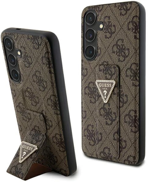 Guess Grip Stand 4G Triangle Strass Logo - Case Samsung Galaxy S24 (Brown)
