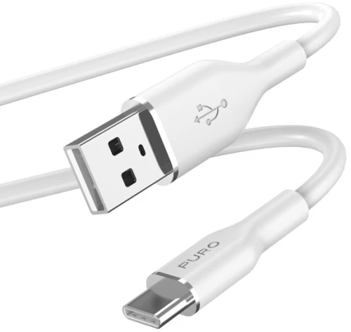PURO ICON Soft Cable - Kabel USB-A do USB-C 1.5 m (White)