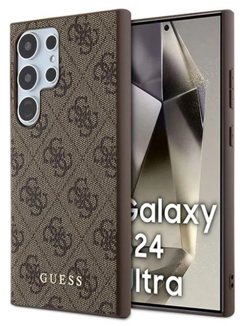 Guess 4G Metal Gold Logo - Case for Samsung Galaxy S24 Ultra (brown)