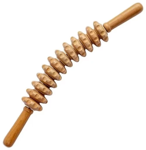 Ξύλινος Ημικυκλικός Κύλινδρος για Μαδεροθεραπεία με 12 Κυλίνδρους Full Body Massage Roller