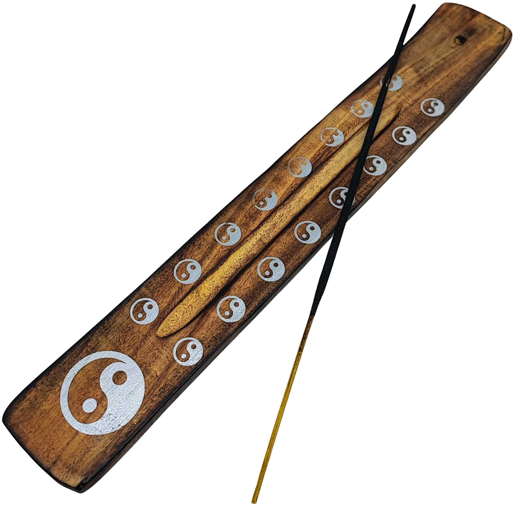 Ξύλινη Βάση καύσης για Αρωματικά Στικ Ying Yang Incense Holder 26cm