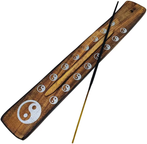 Ξύλινη Βάση καύσης για Αρωματικά Στικ Ying Yang Incense Holder 26cm