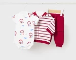 Mayoral Βρεφική ανοιξιάτικη Φόρμα 3 τεμαχίων  Better Cotton  Regular Fit κόκκινο 24-01817-024