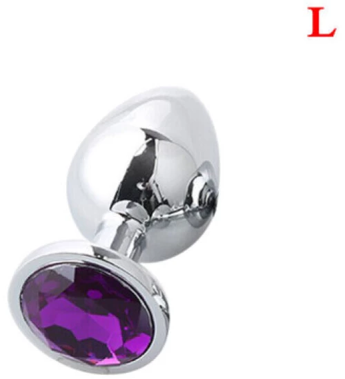 Metal butt plug Mystery PURPLE 9.5 X 4 cm