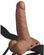 FETISH FANTASY SERIES - ADJUSTABLE HARNESS REALISTIC PENIS WITH RECHARGEABLE TESTICLES AND VIBRATOR 15 CM
