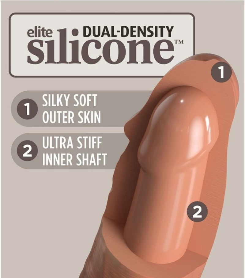 KING COCK ELITE - REALISTIC SILICONE DILDO 17.8 CM CARAMEL