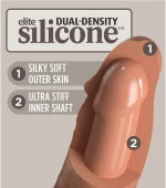 KING COCK ELITE - REALISTIC SILICONE DILDO 17.8 CM CARAMEL