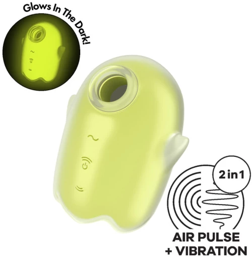 SATISFYER - GLOWING GHOST AIR PULSE & VIBRATOR YELLOW