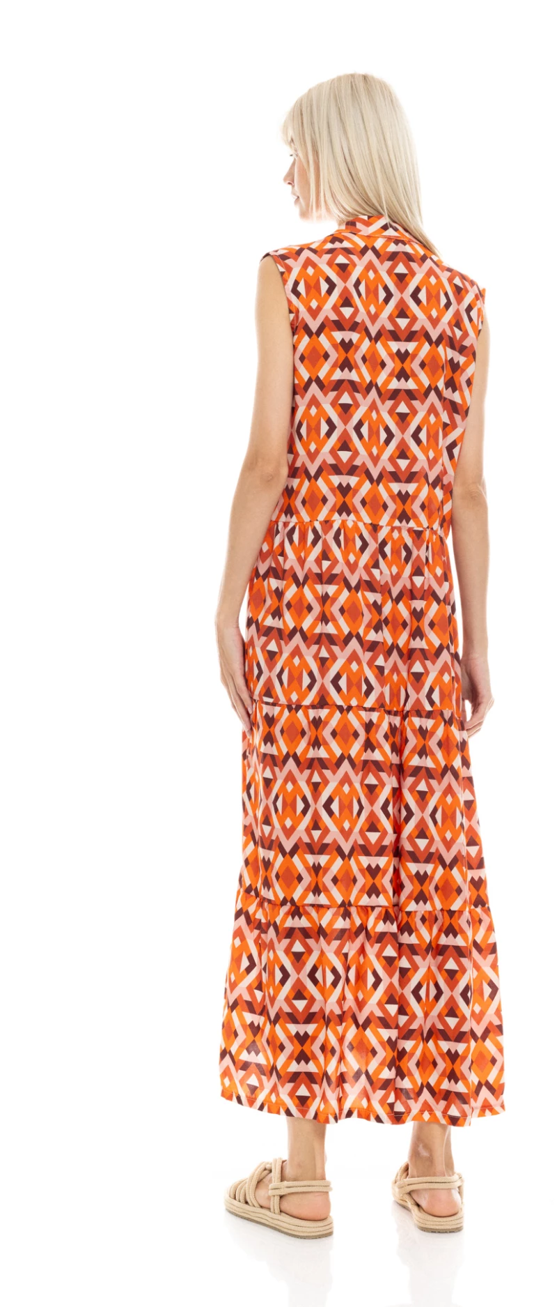 Γυναικείο Beachdress Pink Label -  Maxi Φόρεμα - Aztec print - Regular Fit - Viscose