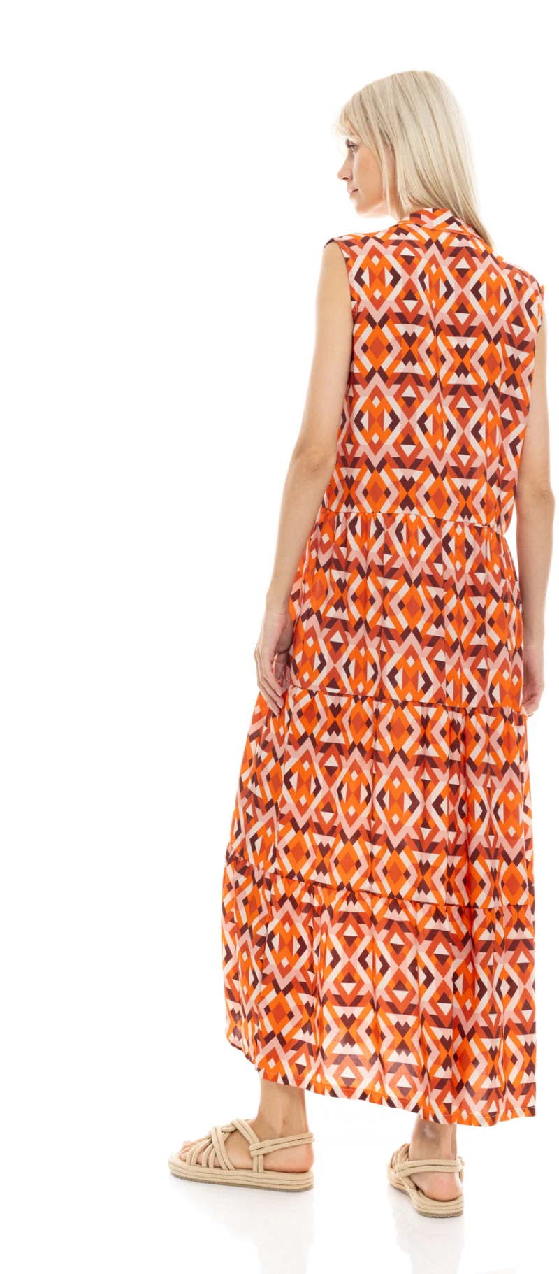 Γυναικείο Beachdress Pink Label -  Maxi Φόρεμα - Aztec print - Regular Fit - Viscose