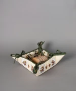 Βαμβακερή ψωμιέρα με στάμπα (35cm x 35cm) ελιά εκρού