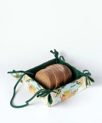 Βαμβακερή ψωμιέρα με στάμπα (35cm x 35cm) πράσινη