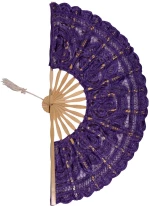 Χειροποίητη βεντάλια (27cm) μώβ