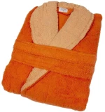ΜΠΟΥΡΝΟΥΖΙ Cotton 100%  XL με γιακά Διχρωμο 450 gsm 02 Orange