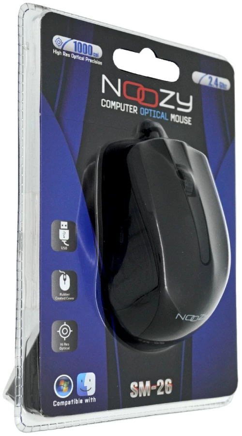 Noozy Ενσύρματο Ποντίκι Noozy SM-26 USB 3D με 3 Πλήκτρα και 1000DPI Μαύρο 28717 5210029075070