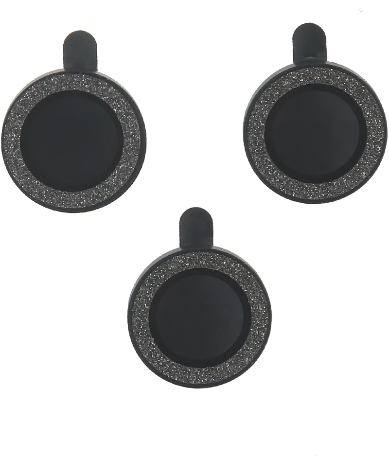 Set of lens glasses for iPhone 12 mini 5,4" black glitter (2 pcs) 5907457751293