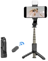 Techsuit Selfie Stick with Tripod and Remote Control, 70cm, Mini - Techsuit (Q10s) - Black 5949419122420
