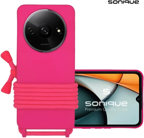 Θήκη Σιλικόνης με Κορδόνι CarryHang Sonique Xiaomi Redmi A3 Φουξ 5210312020510